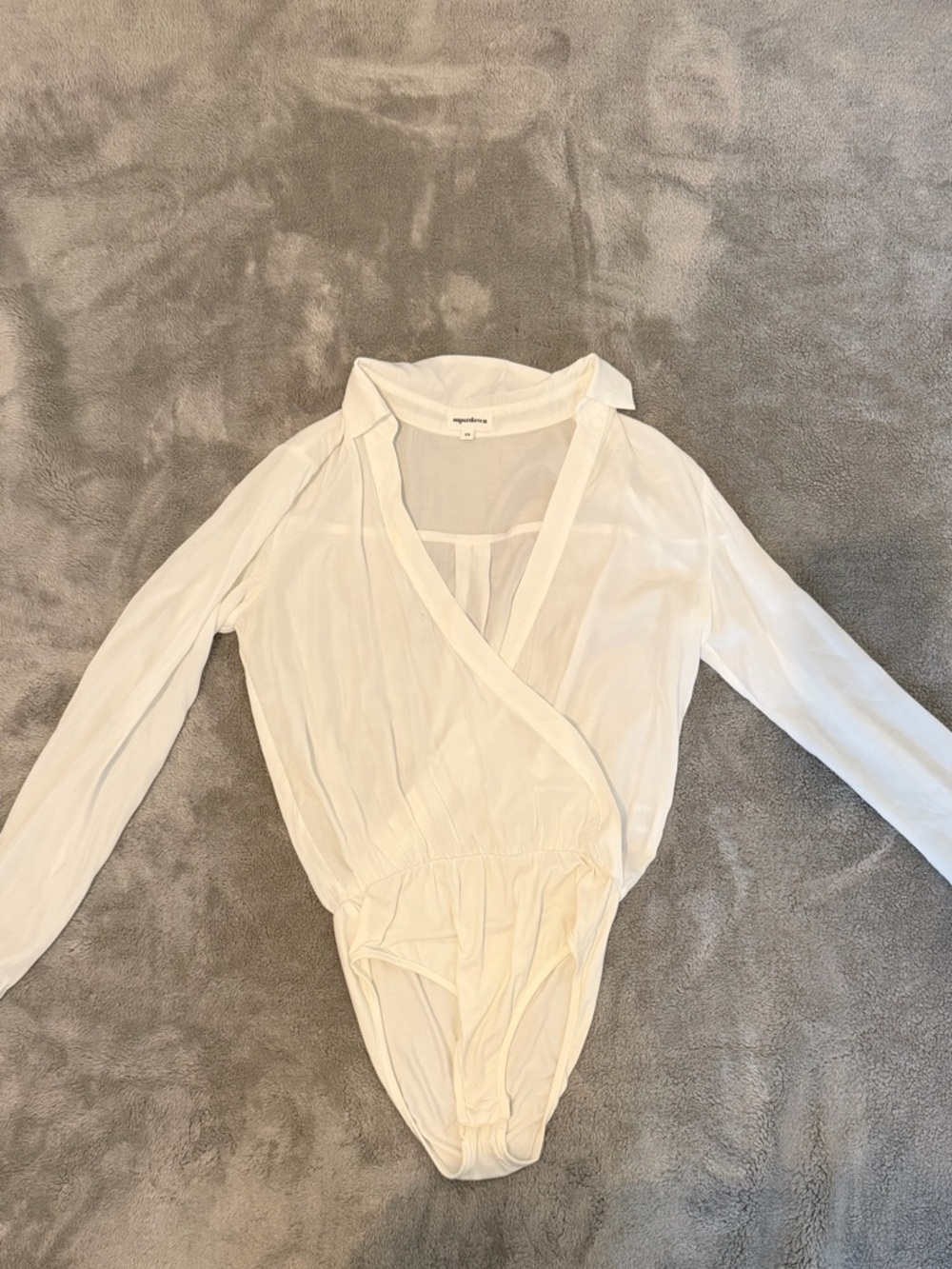 Superdown White Wrap-Style Bodysuit